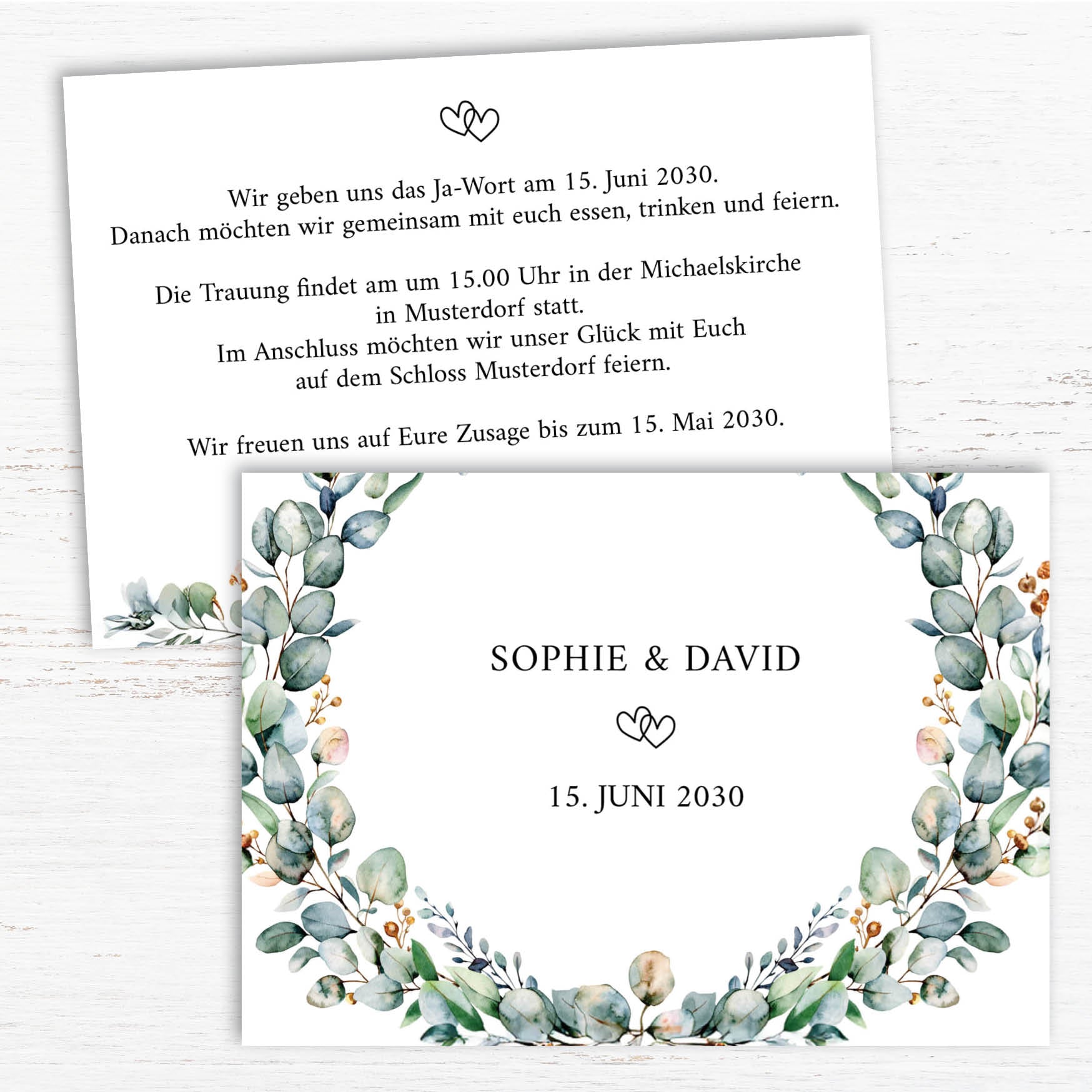 Einladung zur Hochzeit: Aquarell Flower